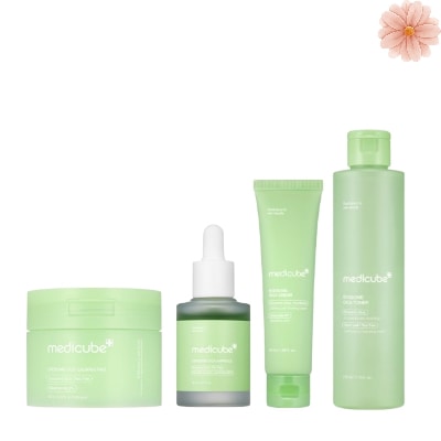 エクソソームシカ4種セット(アンプル30ml+クリーム50ml+パッド100枚+トナー210ml)/トラブル/敏感肌/鎮静/スーディング/角質/皮脂/スキンケア/美容液/スキンケア box