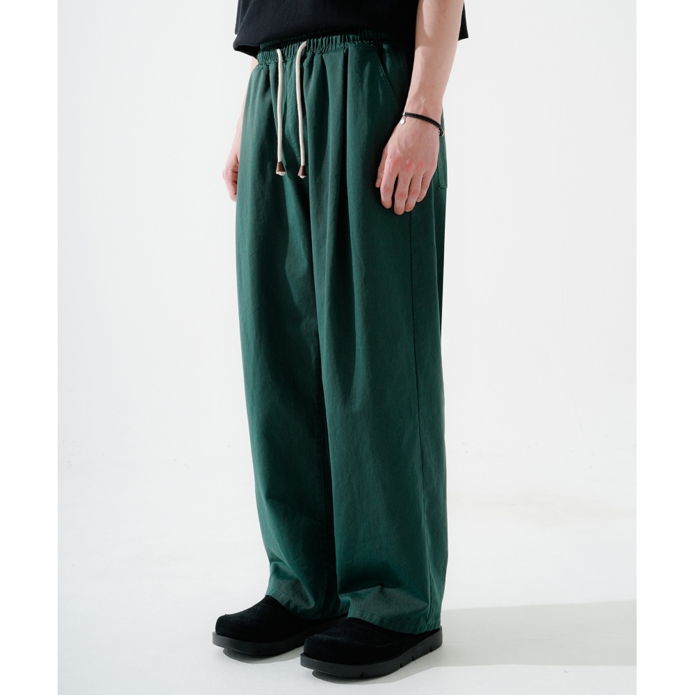 WV PROJECTローナーワイドコットンパンツディープグリーンJJLP7639