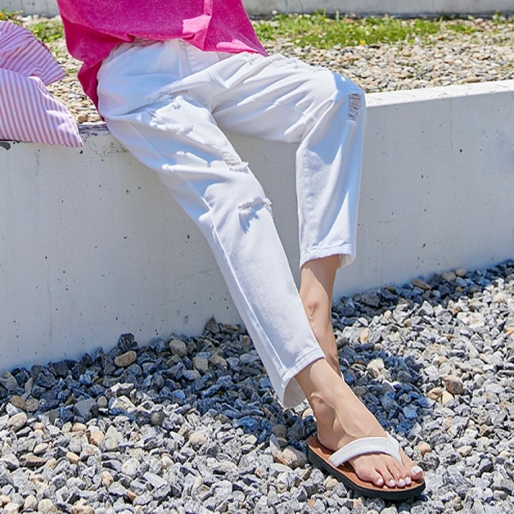 (NAK21) (44~120) ホワイトジーンフルフィットバンディングパンツ NK11-P-40