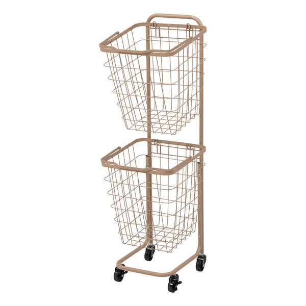 ランドリーラック キャラメルブラウン・幅33×奥行39×高さ108cm 角型2段タイプ KR-3970LT