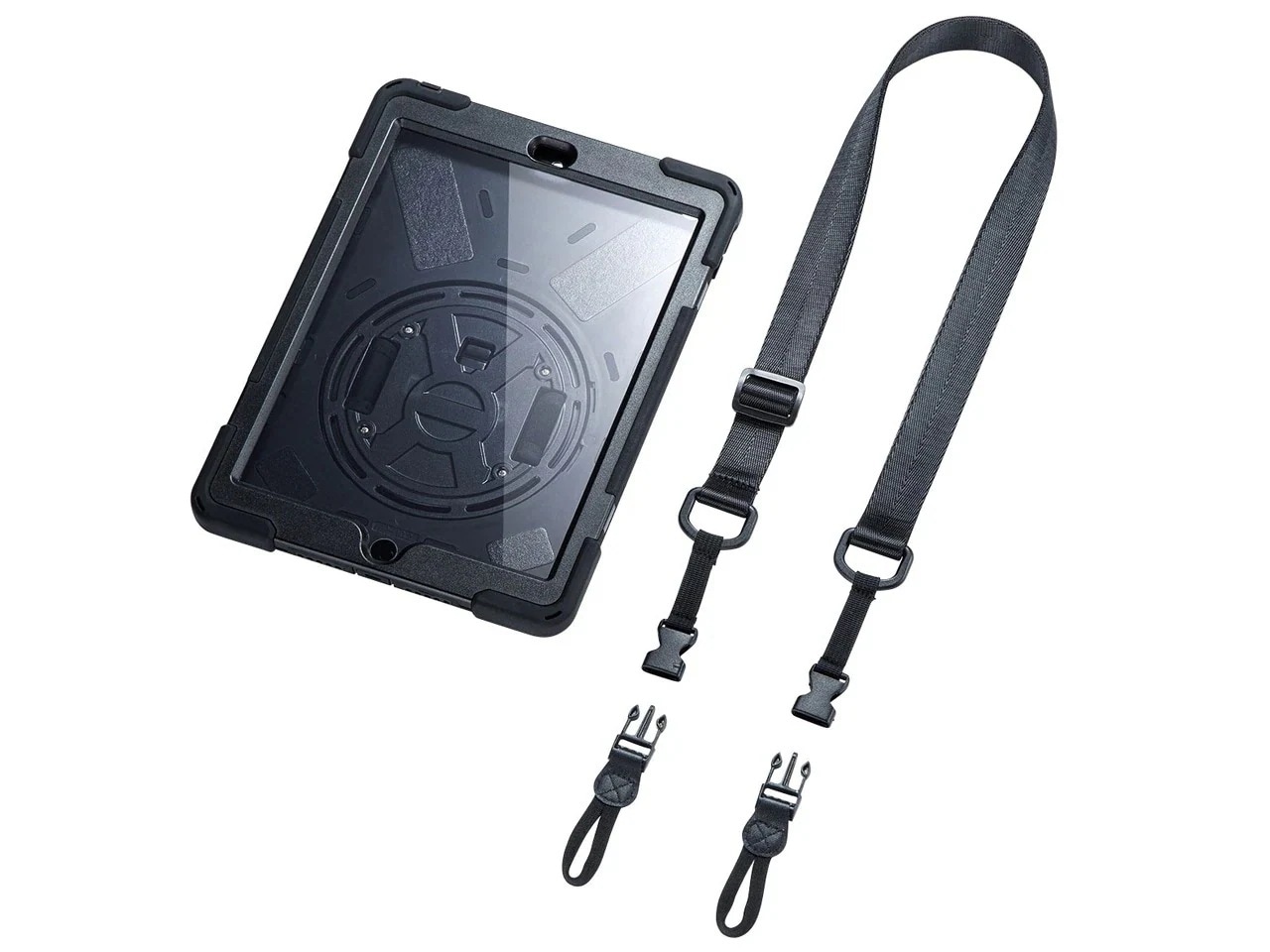 PDA-IPAD1620BK iPad 10.2インチ 前面保護フィルター付耐衝撃ケース