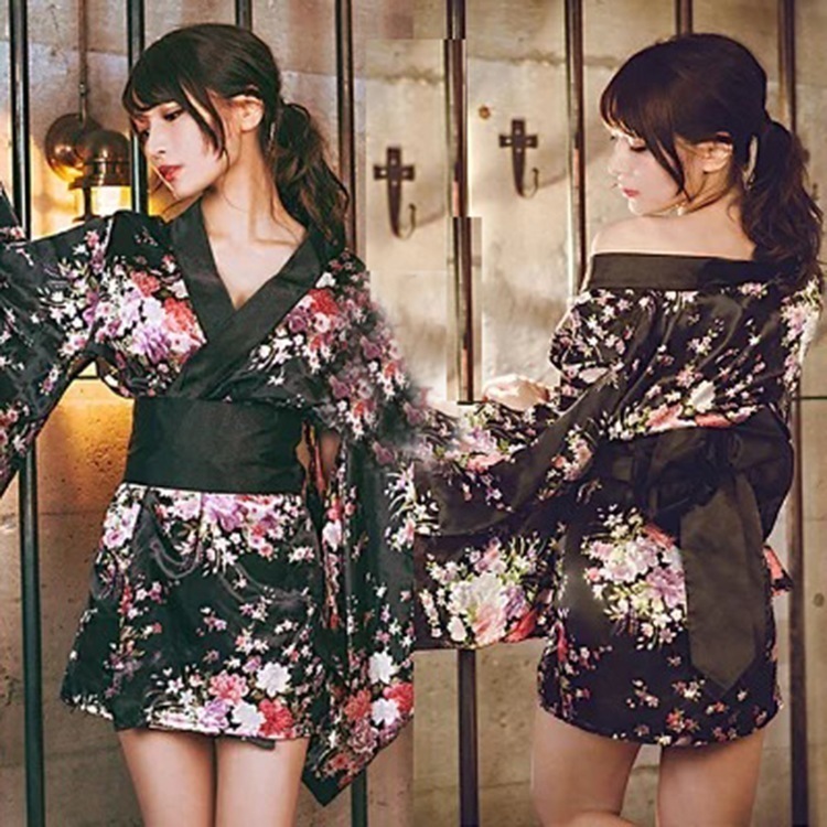 日韓着物女性2022夏夜店セクシーな舞台演出服vネック花ワンピース舞台