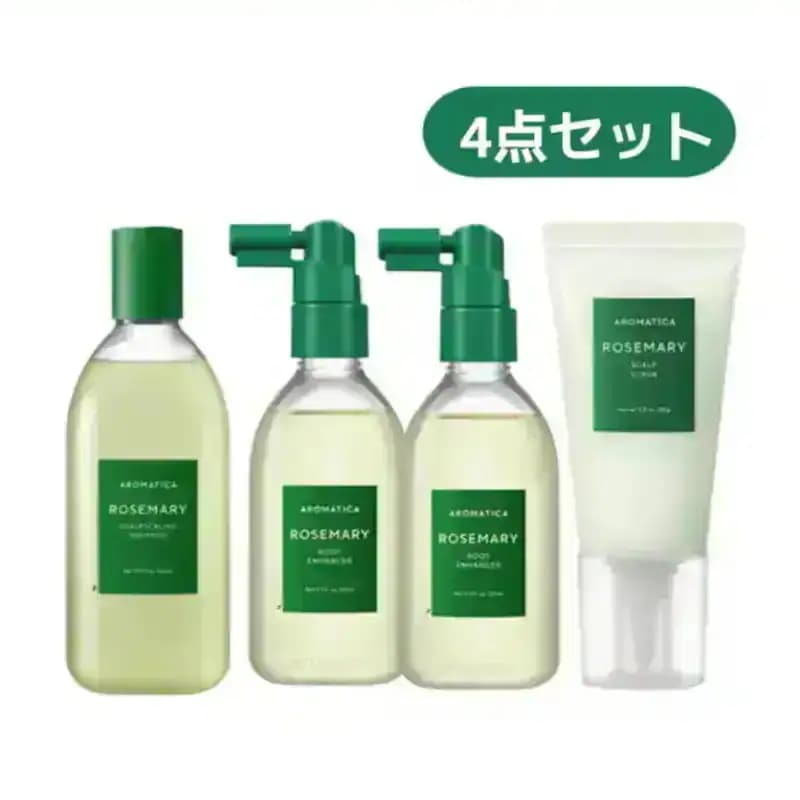 【4点セット】ローズマリー頭皮ケア人気商品 (ルートエンハンサー/スカルプ スクラブ/スカルプスケーリングシャンプー ) 韓国頭皮ケア