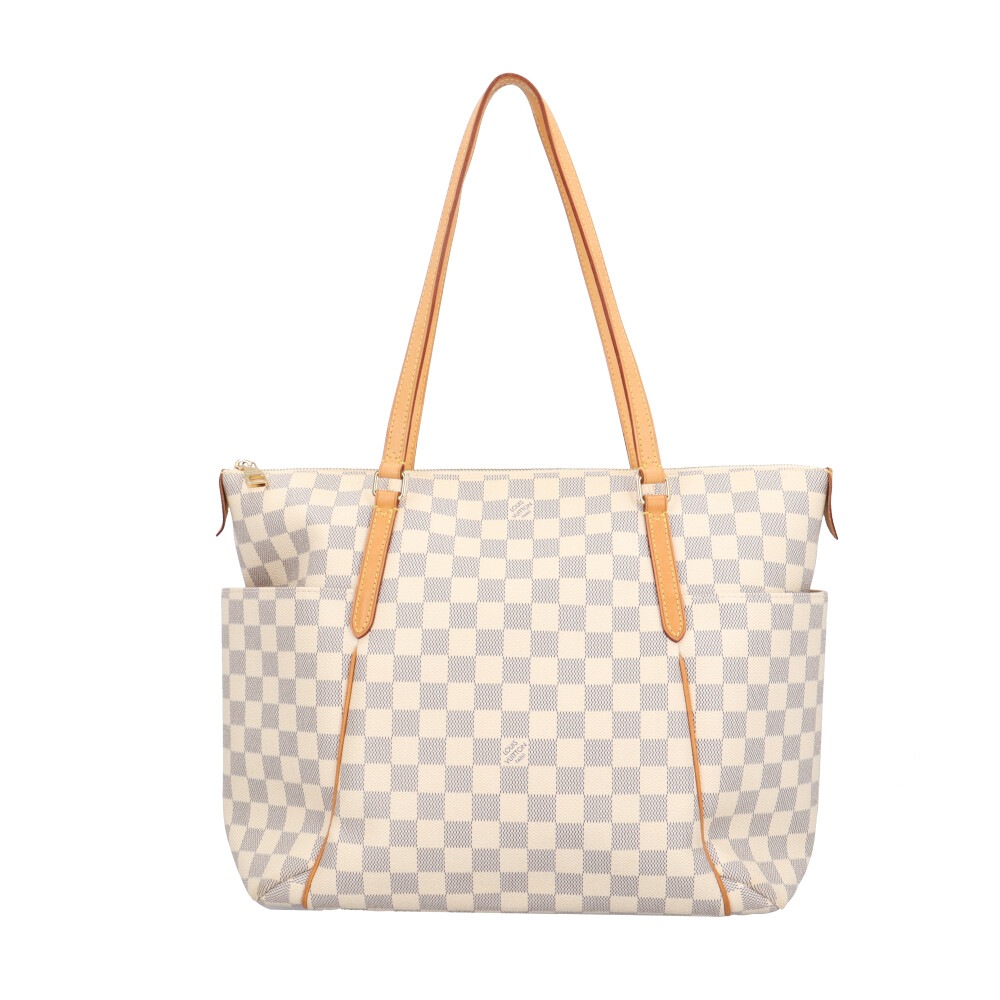 ルイヴィトン トータリーMM ダミエアズール トートバッグ ダミエアズールキャンバス N41279 ホワイト LOUIS VUITTON 中古