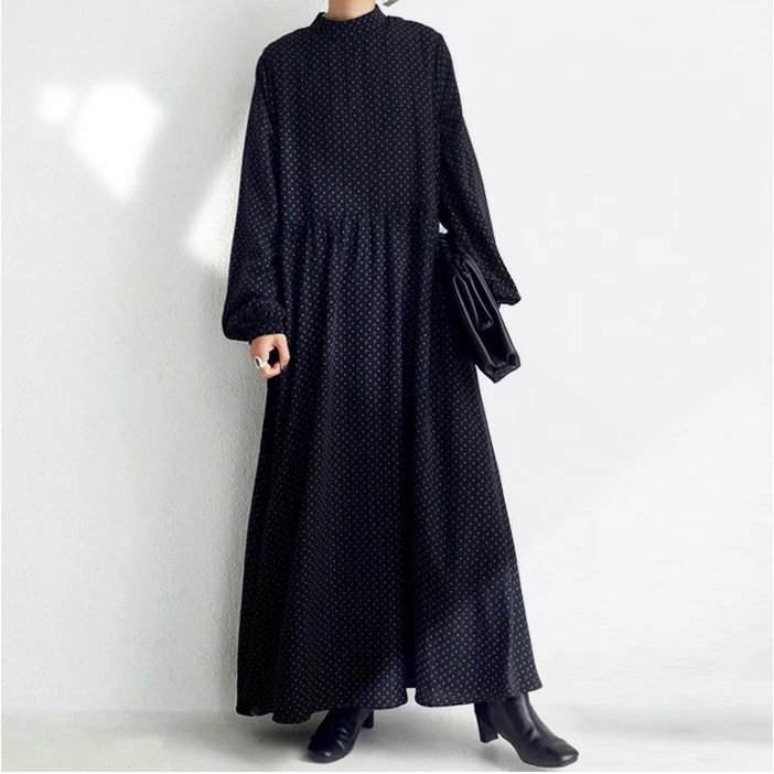 レディース マキシ おしゃれ きれいめ ゆったり 長袖 柄 ロング丈