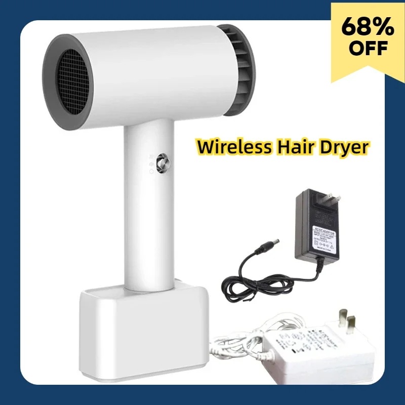 ポータブルコードレスヘアドライヤー アートペインティング用トラベルブロードライヤー ホット & コールド 強風ヘアケア マイナスイオン