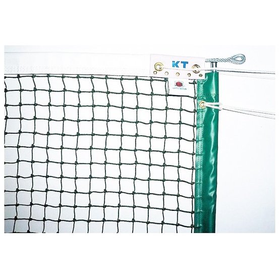 全天候式上部ダブル　硬式テニスネット　センターストラップ付き　日本製　コート備品　テニスネット　T6228