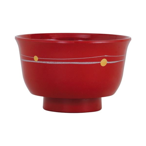 （まとめ）台和 汁椀 遊水玉 朱 1個[x10セット]