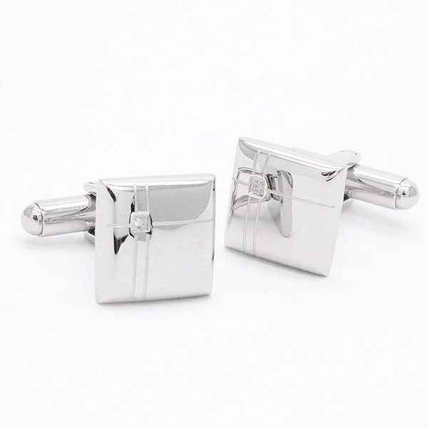 メンズ　カフス　キュービックジルコニア　シルバー　スーツ　ジャケット　ビジネス　シーン　パーティー