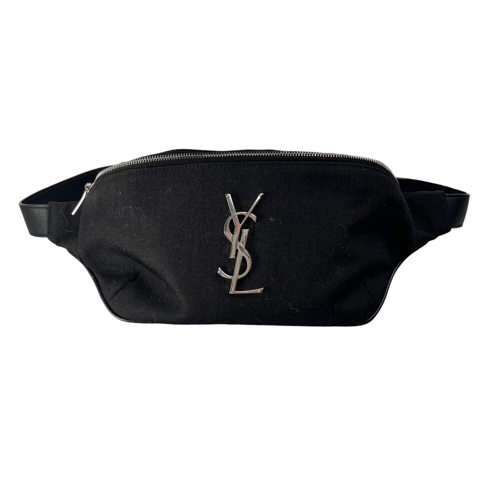 SAINT LAURENT サンローラン カサンドラ ウエストバッグ キャンバス ショルダーバッグ 黒 A-13752