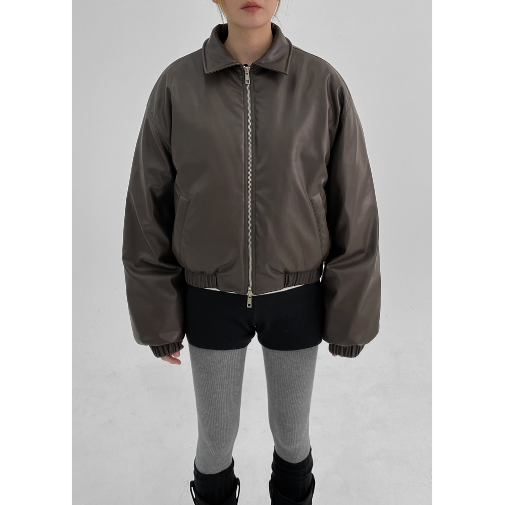 BLACK UP [MADE] ジンブルレザーカラーパッド (100% ダックダウン)