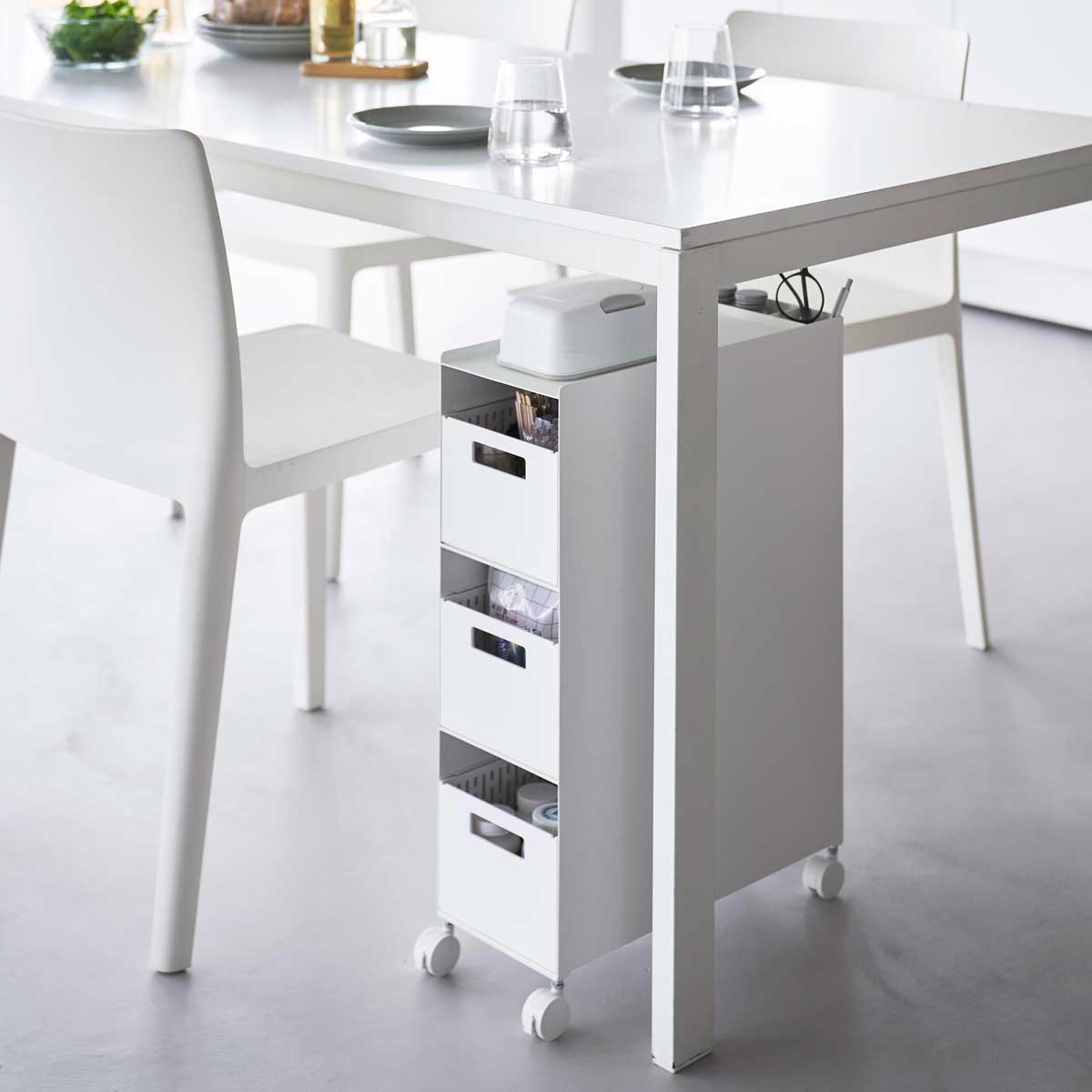 収納ワゴン 山崎実業 tower タワー 収納バスケットワゴン 3段 10015 ホワイト