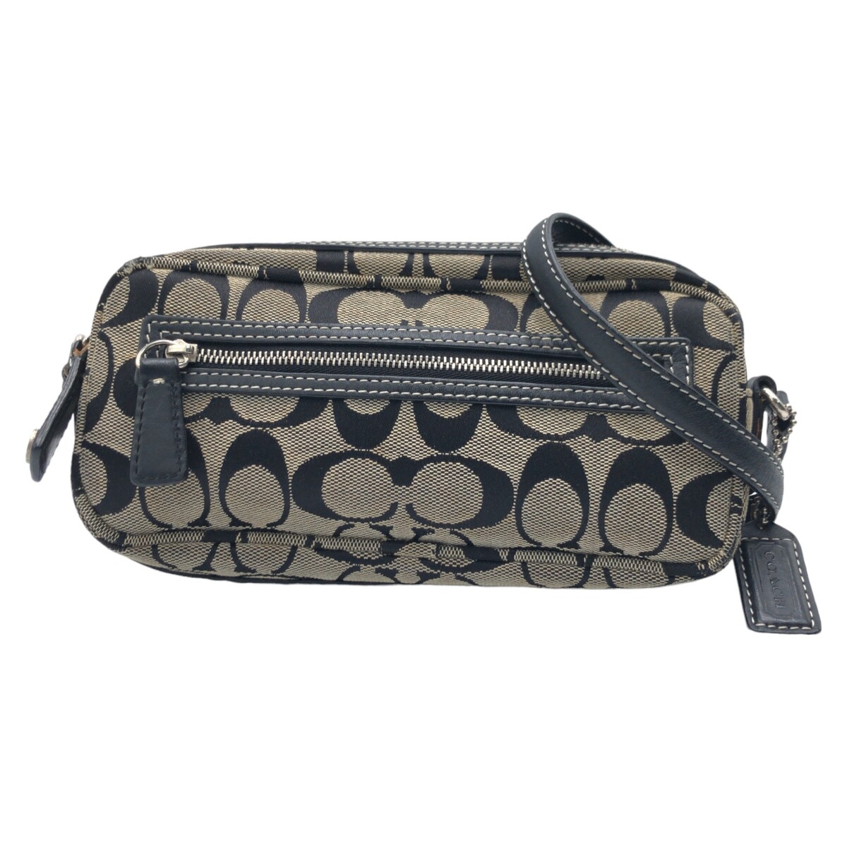 美品 シグネチャー ブラック シルバー金具 キャンバス 6073 ショルダーバッグ ポシェット レディース 405060 5,035円