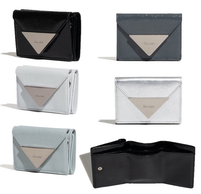 [ CRINKLE TRIANGLE TRIPLE WALLET D ]