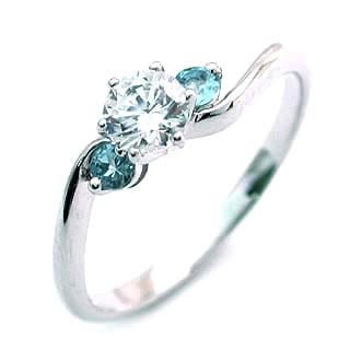 CanCam掲載( 婚約指輪 ) ダイヤモンド エンゲージリング( 3月誕生石 ) アクアマリン楽ギフ_包装