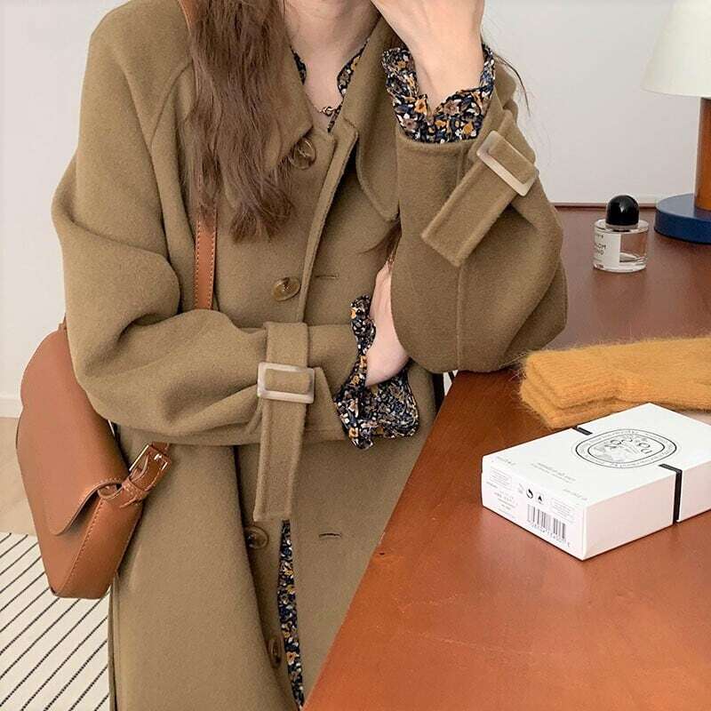 レディース コート アウター ロング ミモレ丈 襟付き べっこう風ボタン ゆったり 大人女子 オシャレ 大人可愛い ママコーデ ママファッション 韓国系 オルチャン 人気 トレンド 新作 20代 30