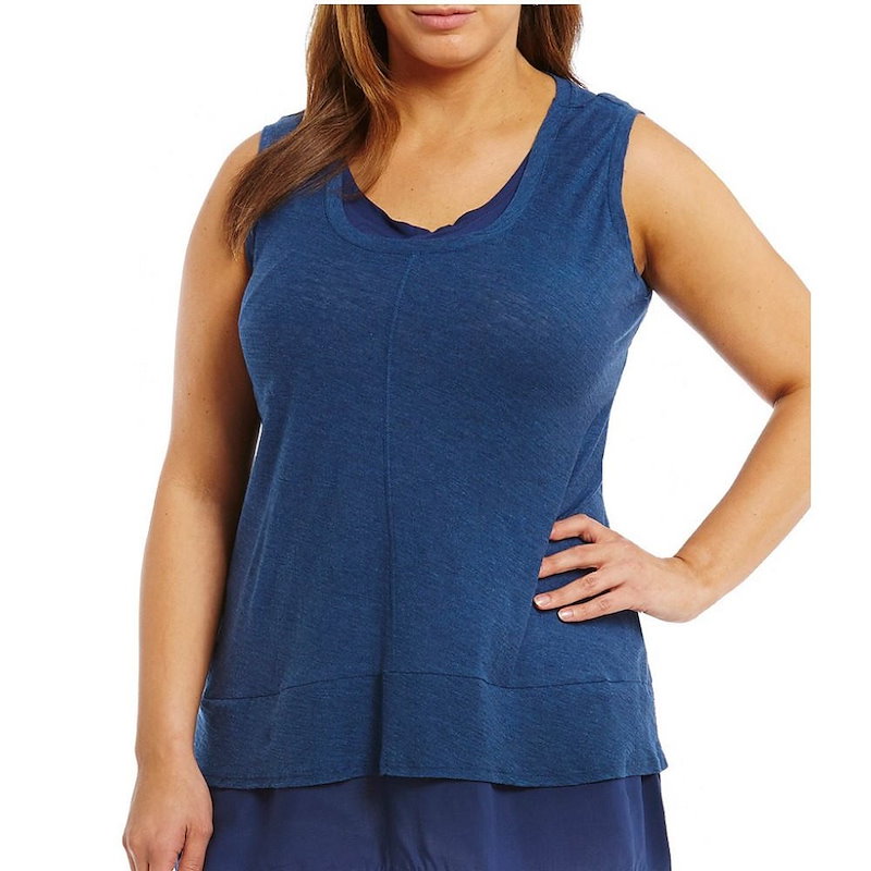 ヴィンス カムート レディース トップス【Two By Vince Camuto Plus Double Layer Mix Media Top】Indigo Heather ヴィンス カムート レディース トップス【Two By Vince Camuto Plus Double Layer Mix Media Top】Indigo Heather