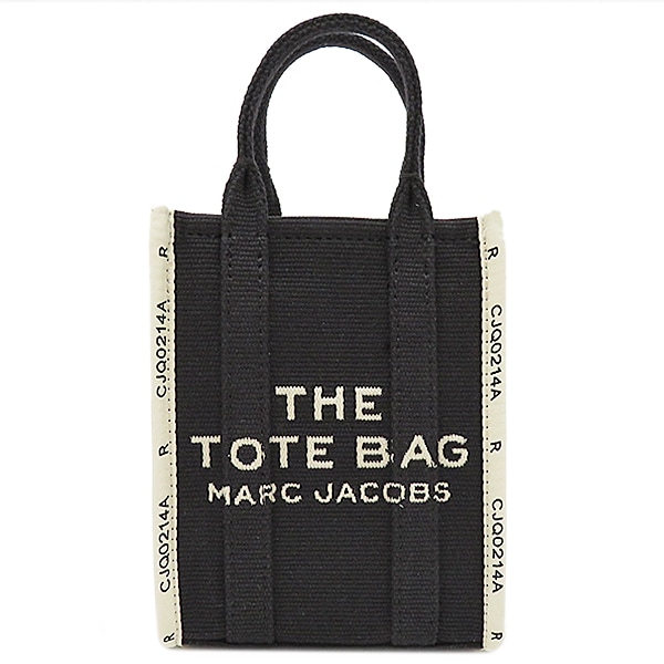 マークジェイコブス MARC JACOBS 2WAYバッグ THE JACQUARD PHONE TOTE BAG コットンキャンバス ブラック シルバー金具 ハンドバッグ ショルダー R3HCR02