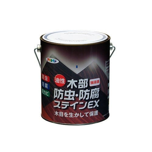 （まとめ買い）油性木部防虫/防腐ステインEX 1.6L ウォルナット [x3缶セット]