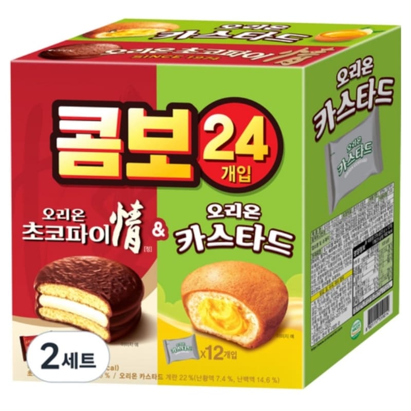 オリオンコンボチョコパイチョン39g x 12p +カスタード23g x 12p744g4セット