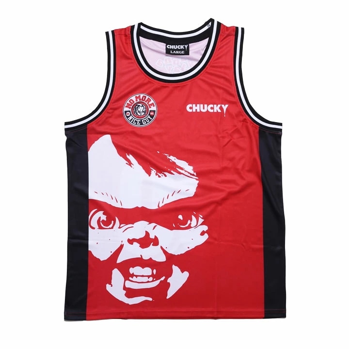 REASON × Chucky ノースリーブ メンズ 春夏用 赤 大きいサイズ チャッキー Childs Play チャイルド・プレイ コラボ 公式 リーズン