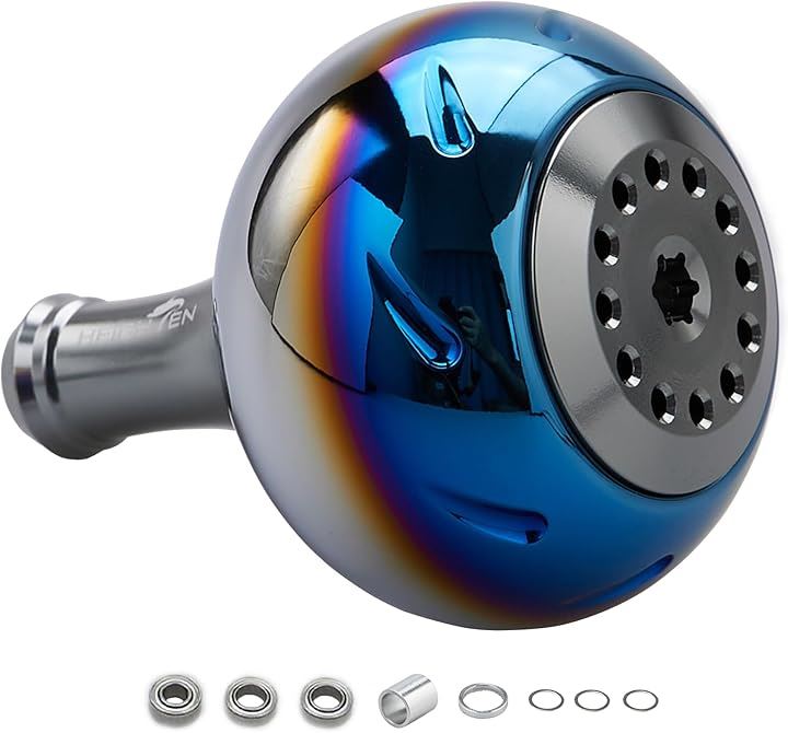 45mm パワー リール ハンドル ノブ 4色 シマノ Shimano Bタイプ ダイワ Daiwa Lサイズ 通用 Aurora Series 722(ガンメタル)