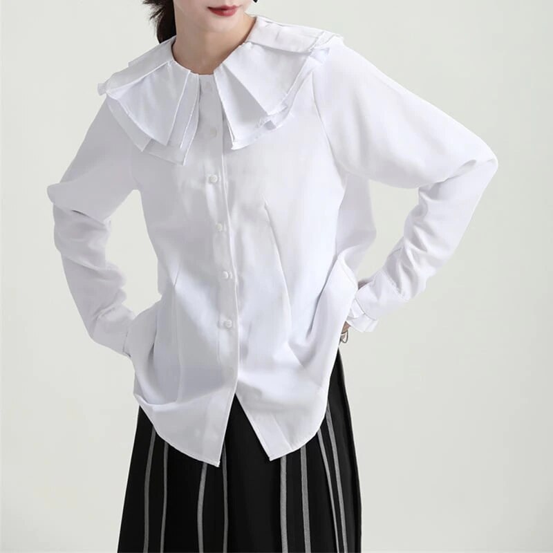 トップス 上着 人気 おすすめ おしゃれ お洒落 激安 安い プチプラ ブラウス オーバーブラウス 長袖 ロング とろみ ふわふわ ざっくり 無地 リボン コットン 綿 韓国 可愛い wto