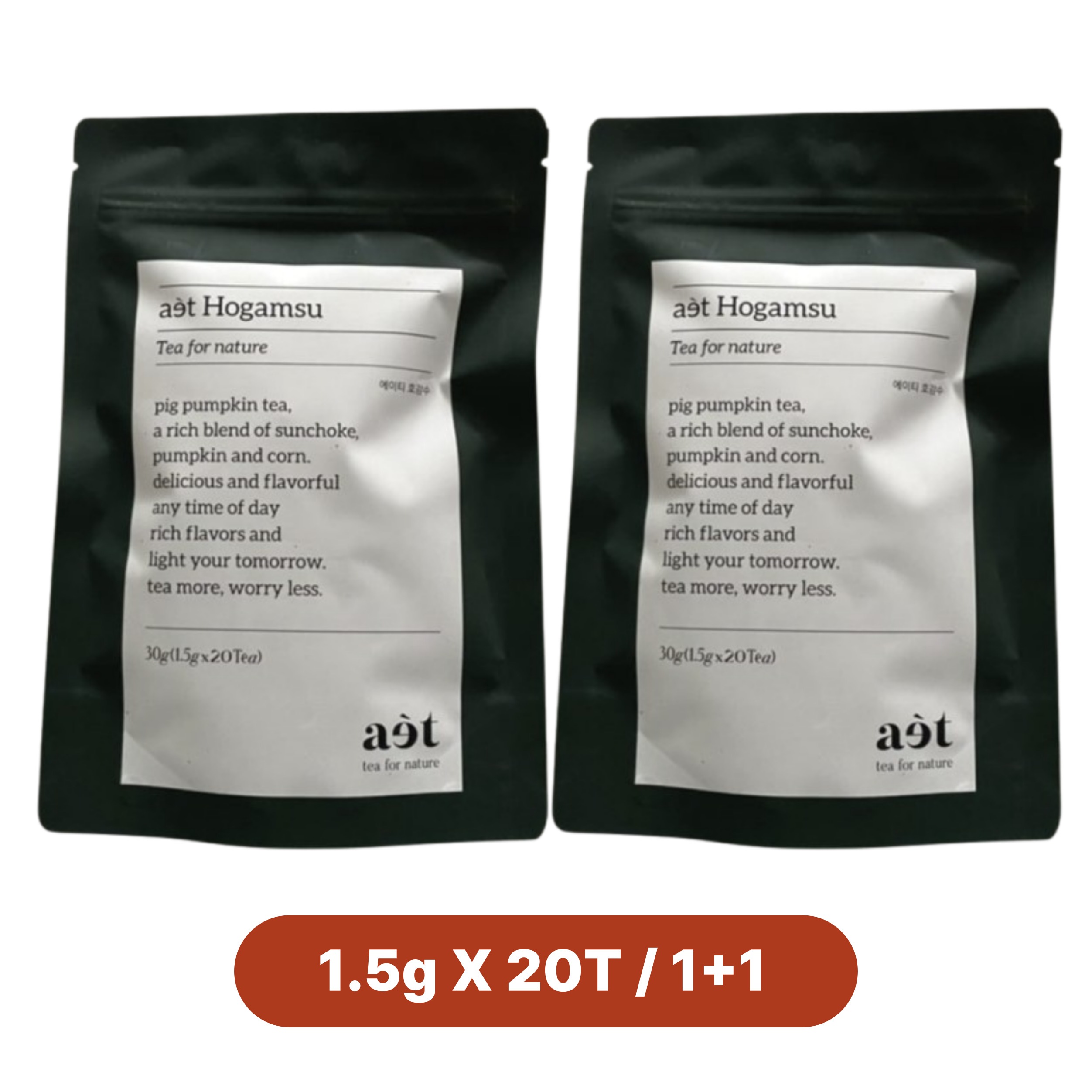 [1+1] Hogamsu 1.5g X 20T, カフェインレス, プレミアムティー, 美容茶, 韓国茶