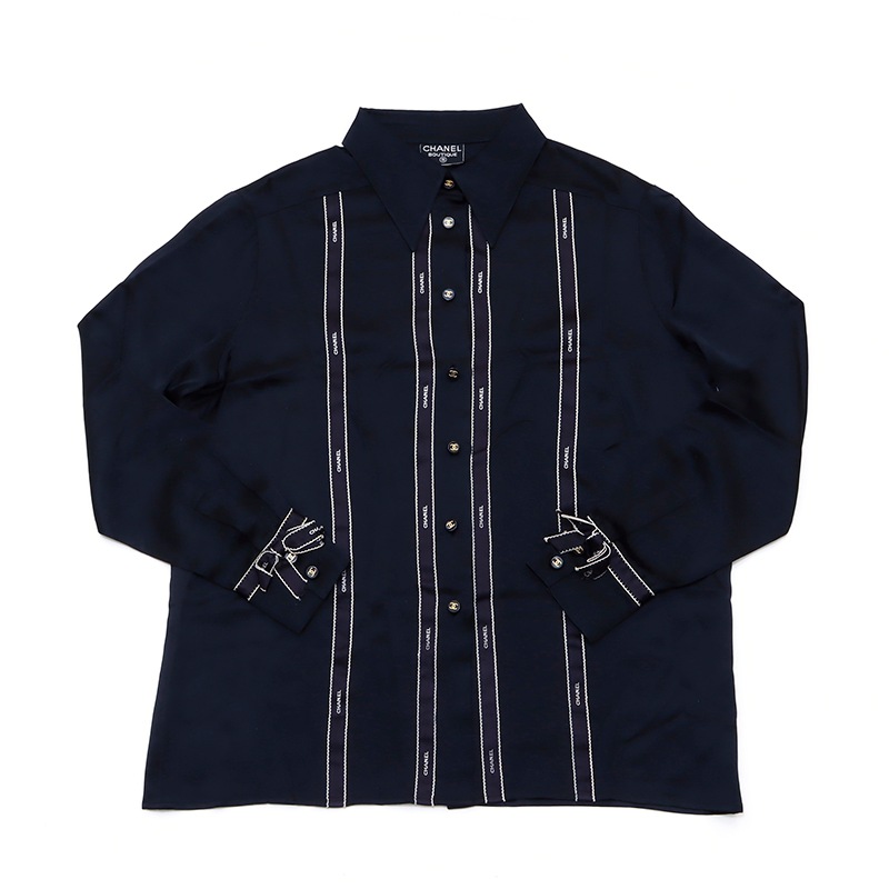 ブラウス シルク ブラック WS3077