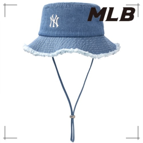 MLB公式正規品 バケットハット Color Denim Safari Bucket Hat NY (L.Blue)