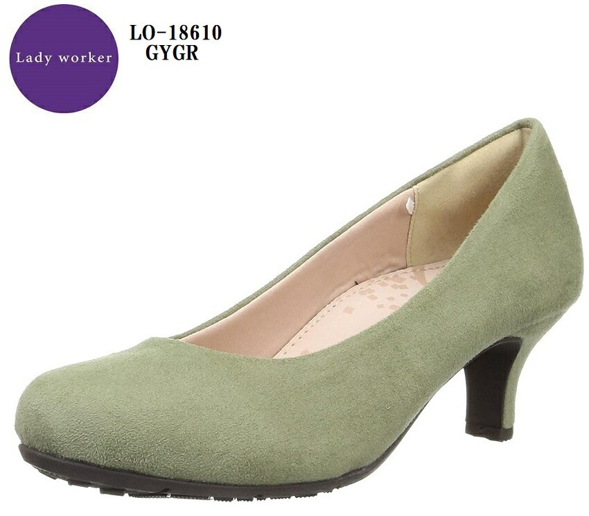 (レディワーカー)LO18610 Lady woker レディス 幅広3E キャリアパンプス ラウンドトゥ 軽量設計 つま先にゆとりを持たせた幅広3E設計