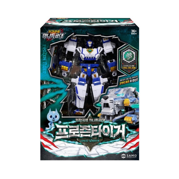 [正規品] 最強恐竜 ミニ特攻隊 フローズンタイガー /三段変身/ロボット/レクスカイザーの左足/ブルー/ヘッドボット/ヘッド変身/変身ロボット