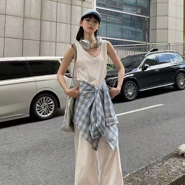 アメリカン 甘くてかっこいい風 灰青 差し色 チェック シャツ レディース 長袖 可愛い カジュアル 重ね着 塩系 アウター10610