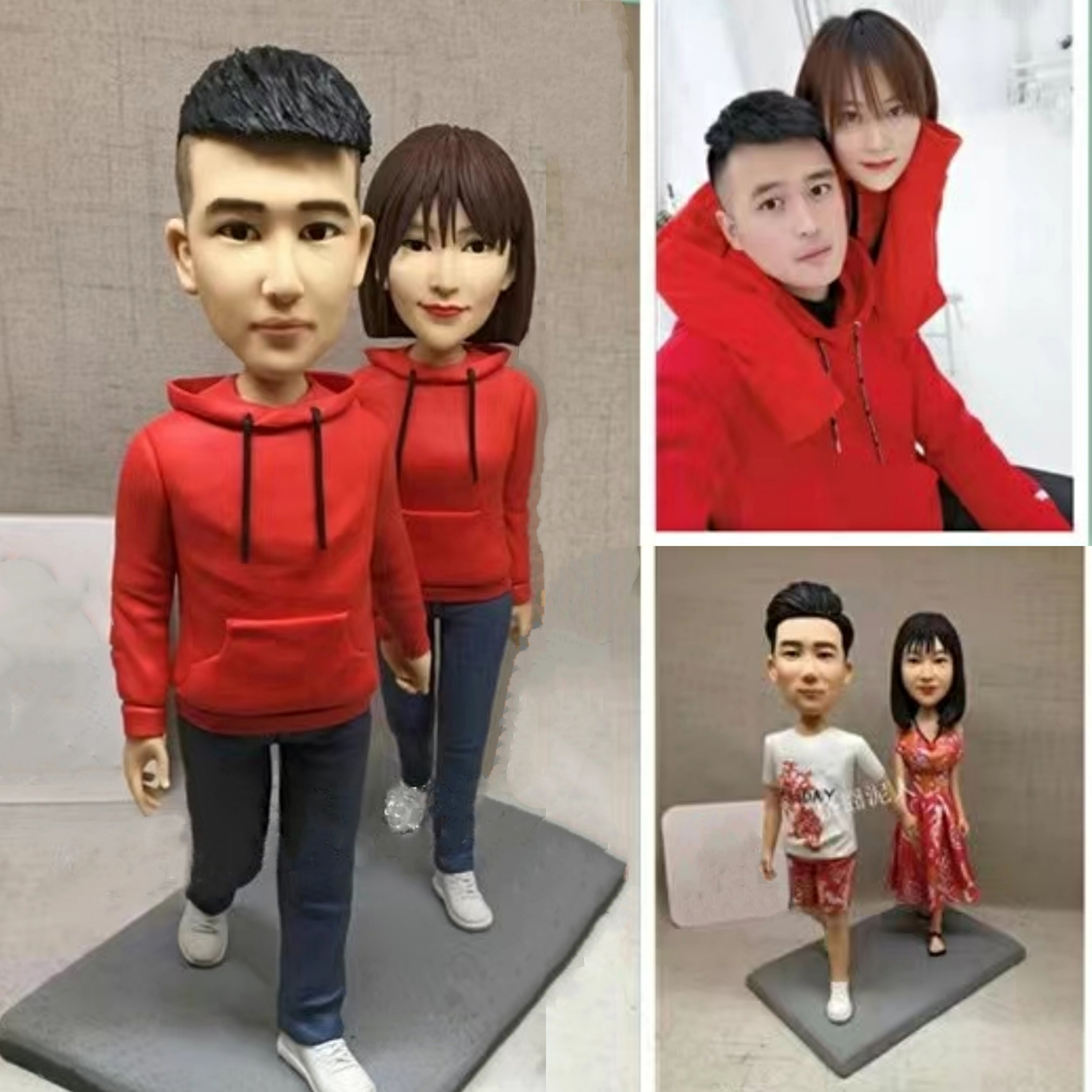【オーダーメイド】3D肖像画 似顔絵 人形 フィギュア 結婚祝い 周年記念日 カップル 彼氏 彼女 夫婦 両親 贈呈品 記念品