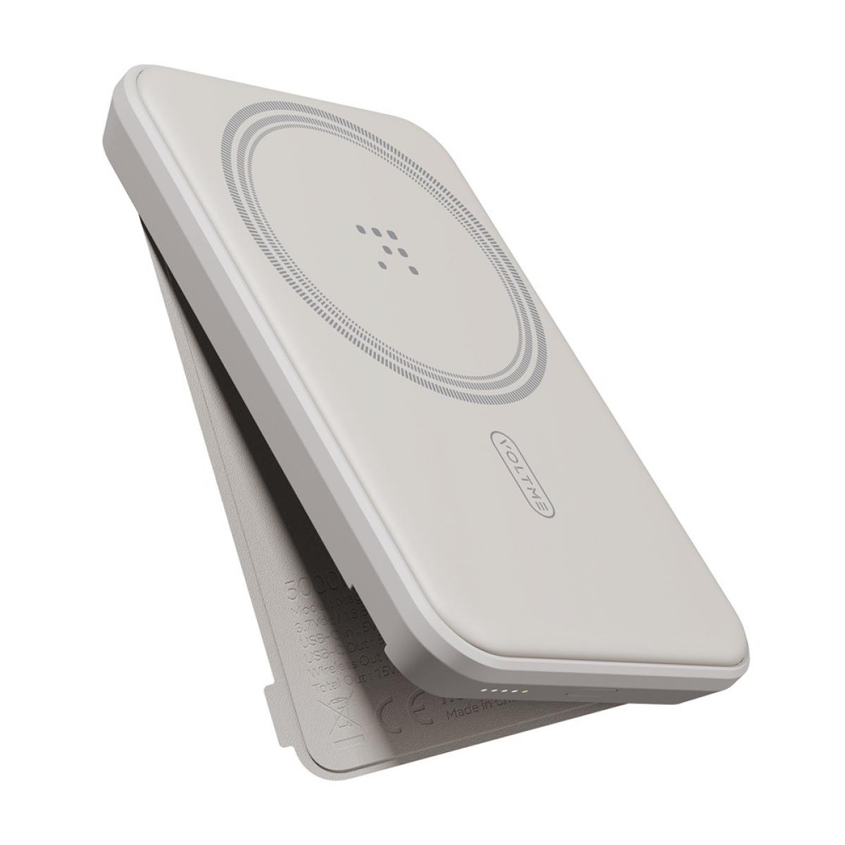ボルトミー VOLTME MagSafe対応 ワイヤレス充電 モバイルバッテリー 5000mAh MagPak 5K グレー B3019
