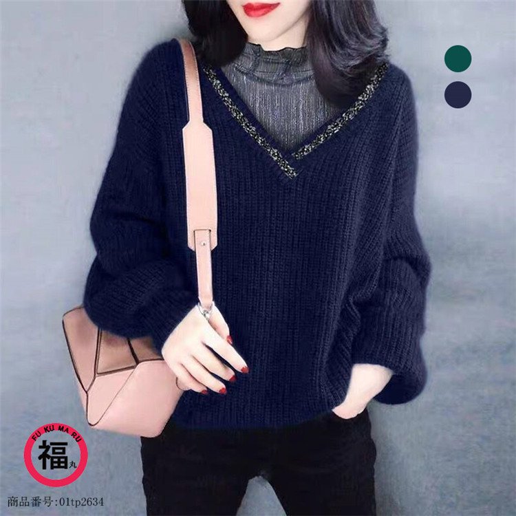 特價區 soe ソーイ layered sweater ニット アソート ステッチ メンズ