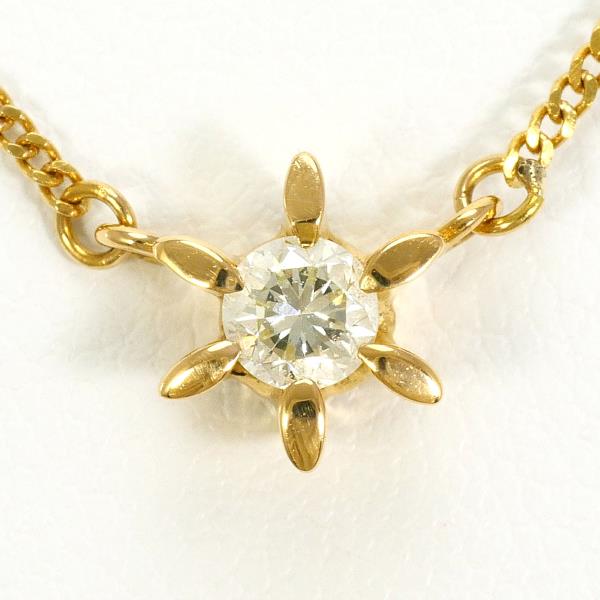 K18 18金 YG イエローゴールド ネックレス ダイヤ 0.20 約39cm ジュエリー 中古