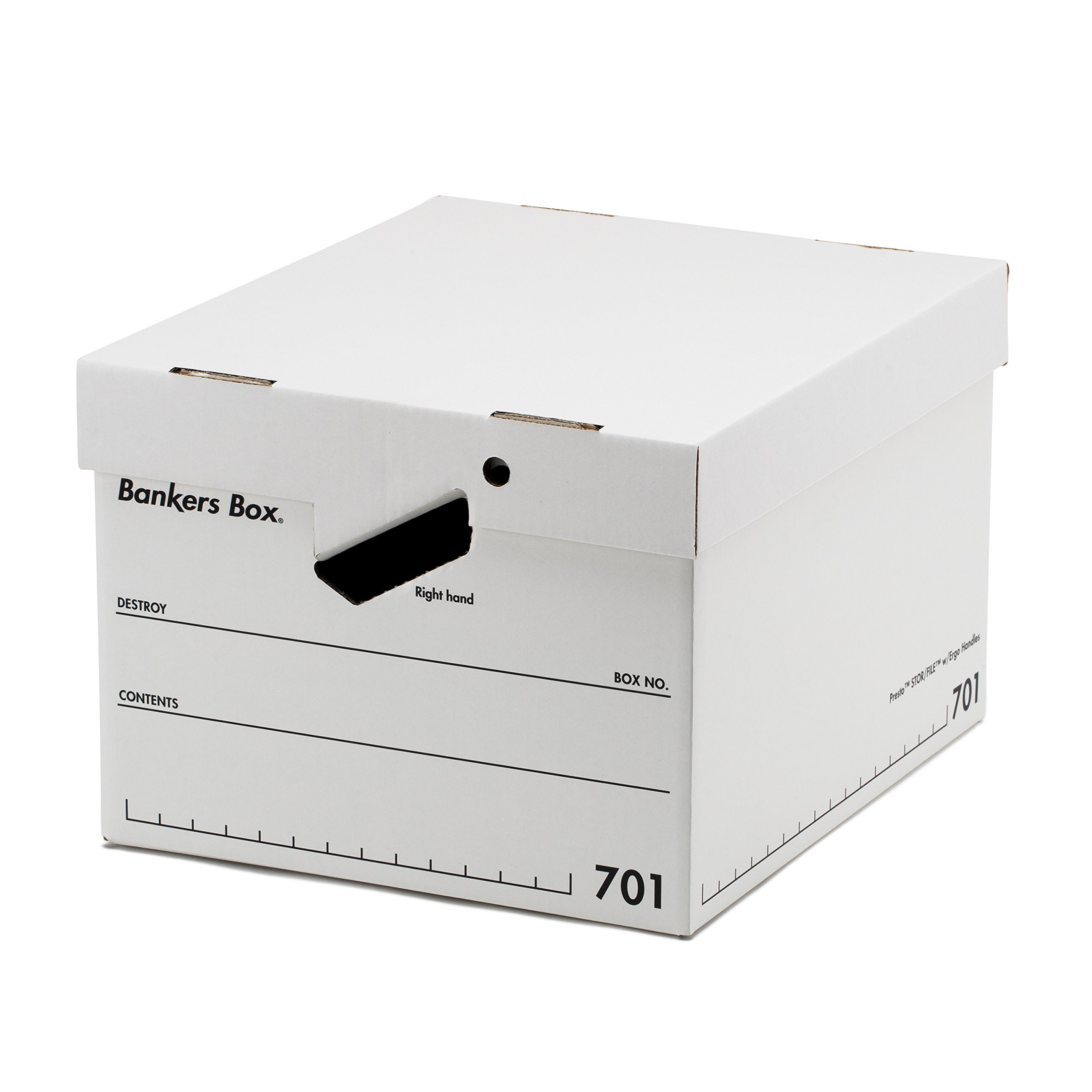 フェローズ バンカーズボックス 701 白/黒 3個1セット 収納ボックス Mサイズ ふた式 9621301