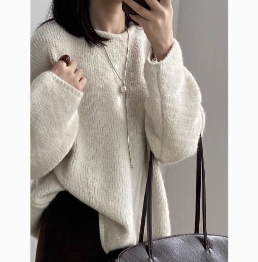 クーポン有トップス ニットソー セーター ミディアム丈 プルオーバー 長袖 Uネック ニット かわいい 大人可愛い きれいめ シンプル カジュアル 大人 上品 おしゃれ かっこいい 大人女子 こなれ感