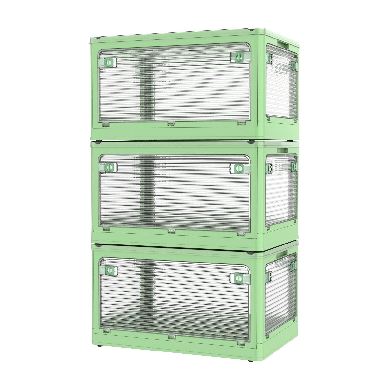 収納ボックス 収納ケース 492L大容量 透明 ５面開き 蓋付き 全方向から取り出せる 組み立て簡単 省スペース 折りたたみコンテナ 防塵 防カビ 防湿 厚み キャスター付き 多用途 3段 5,832円