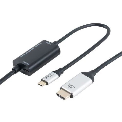 ナカバヤシ USD-P4K30BK USB Type-C - HDMI変換ケーブル 4K60Hz対応 USB PD対応 スマホやタブレットの画面をテレビで見られる