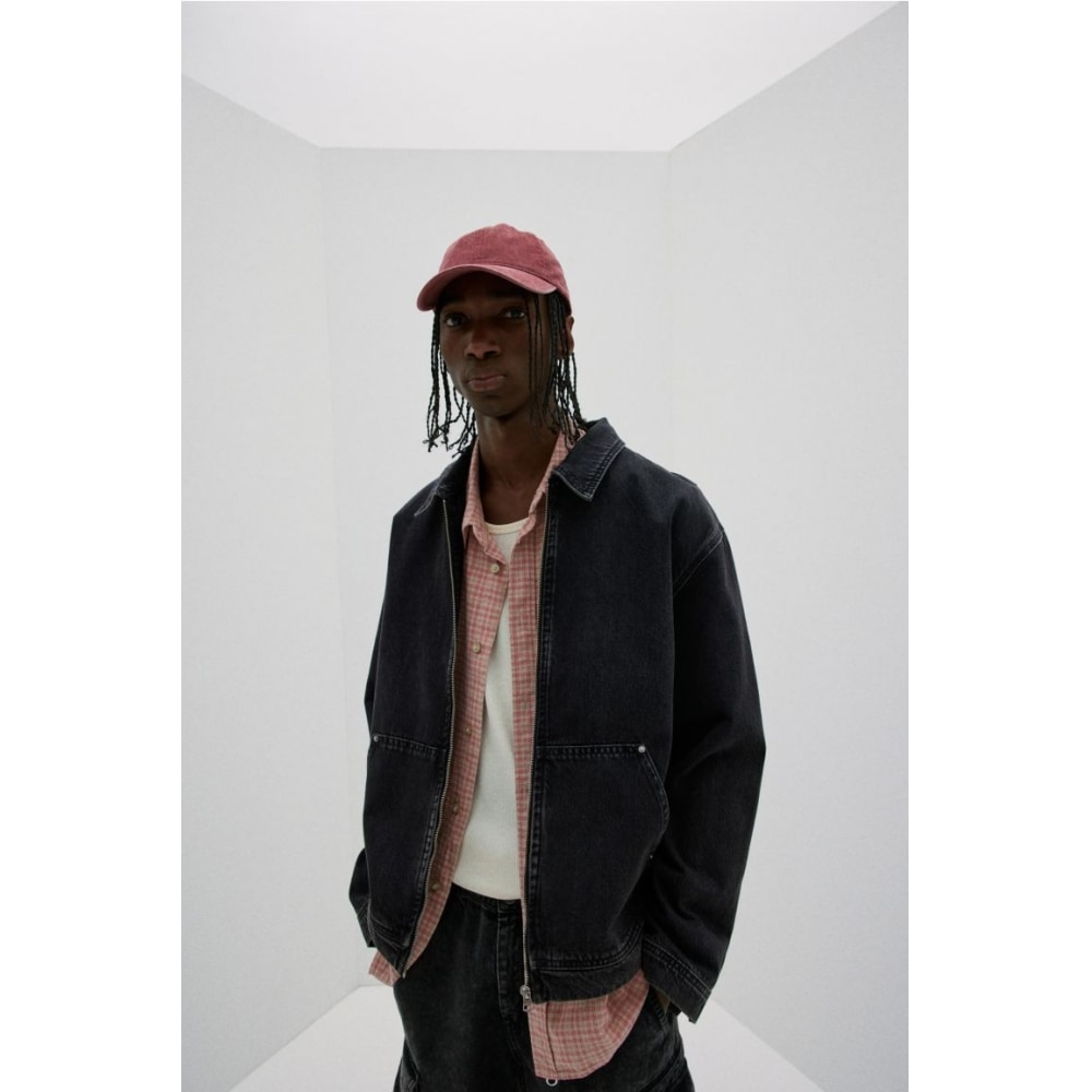 H&M ルーズフィットユーティリティジャケットデニムブラック