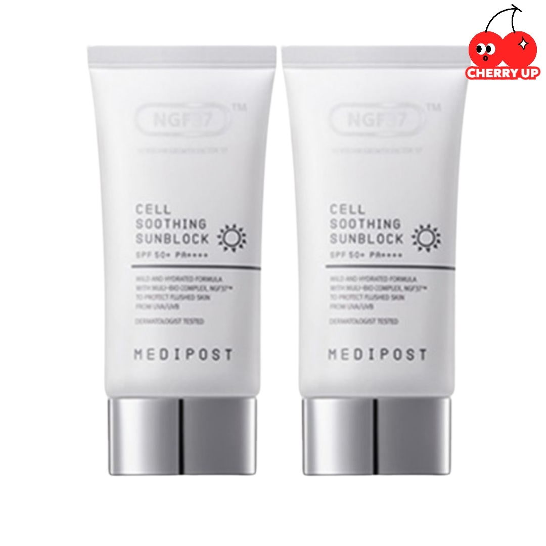 [1+1]メディポスト セリノ NGF37 セルスージング サンブロック 50ml+50ml SPF50+ PA++++ ヒト幹細胞培養液配合 日焼け止め低刺激 UVケア うるおい 保湿 敏感肌対応