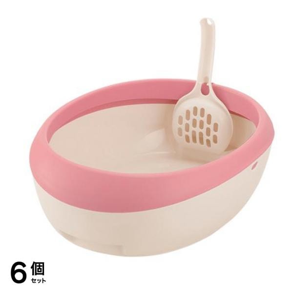 リッチェル 猫用 ラプレ ネコトイレ Sサイズ 本体 1組入 (コーラルピンク) 6個セット 9,431円