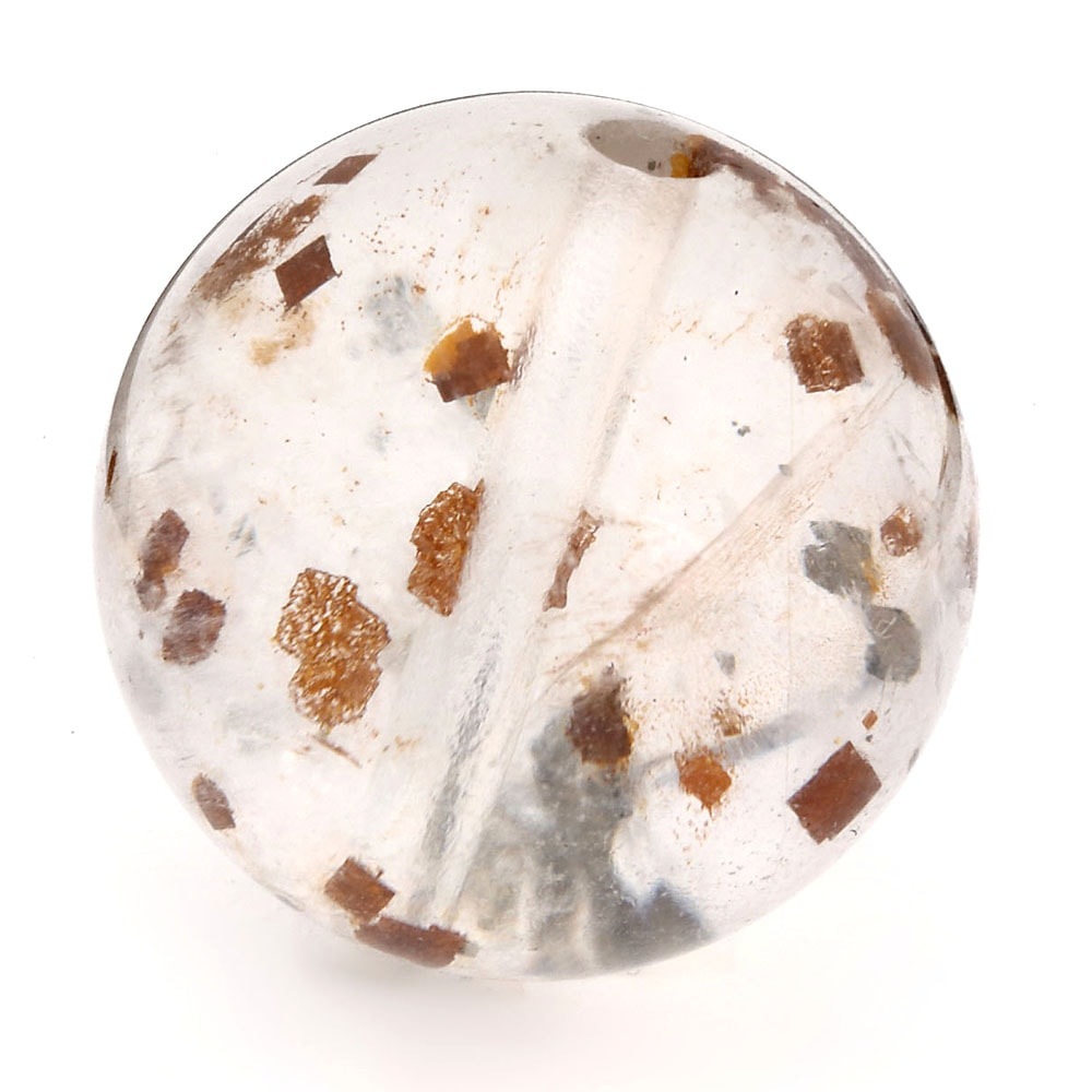 「1点もの 現品」 1粒売り 天然 オーラクォーツ ブラジル産 16mm パワーストーン バラ売り 天然石 パワーストーン ばら売り ビーズ 穴あき 1玉売り アクセサリー パー zz000120-l