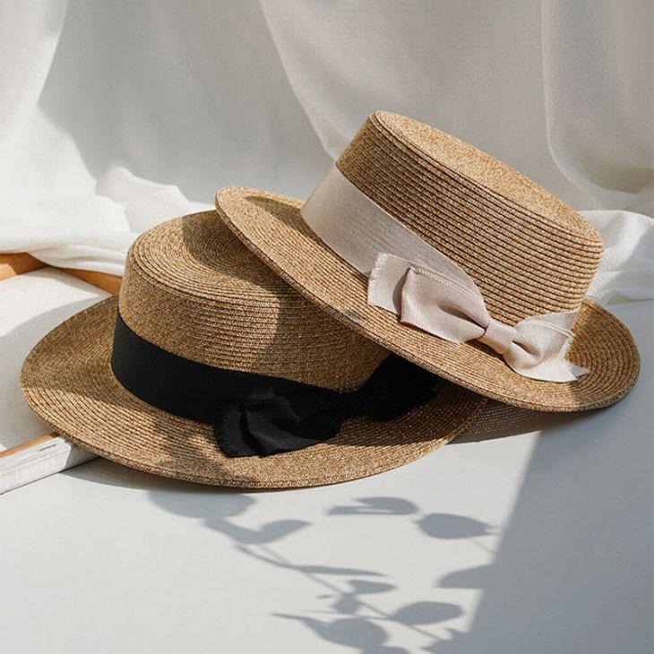 【期間限定】カンカン 帽子 麦わらリボン リボン付き かわいい カジュアル ガーリー 【azk406-605】【予約販売：15-20日】宅込