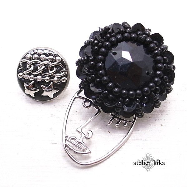 着せ替えピンブローチ きらきら デコレーション ジュエルデコ atelier-kika [ アトリエキカ ] アクセサリー/ハンドメイド/作家