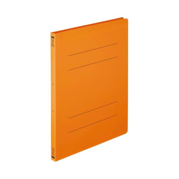 （まとめ）TANOSEE フラットファイル（再生PP） A4タテ セミワイド 150枚収容 背幅18mm オレンジ 1パック（5冊） 5セット