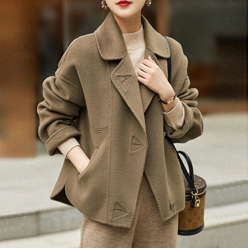 チェスターコートレディース冬服ラシャコートショート丈ジャケットマウンテンパーカー折襟パーカーカジュアルアウター春秋着痩せ細身通勤