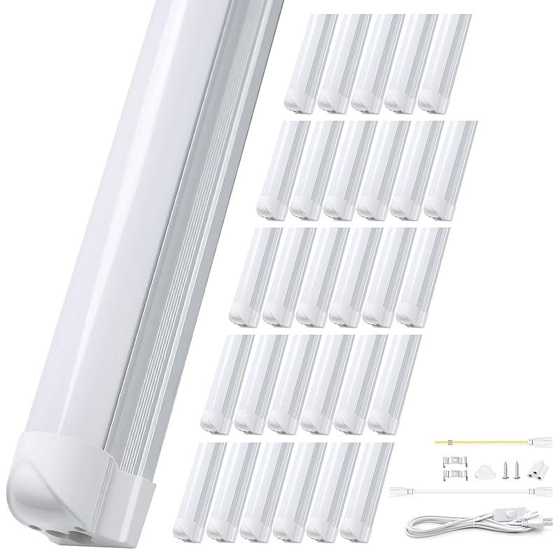 一体式led蛍光灯 20Ｗ形 直管 9.5Ｗ省エネ T8直感型 昼光色 高輝度1350LM 60cm 照明器具 ベースライト 高演色 天井 ガレージ 倉庫 キッチン 看板 作業補助灯 間接照明 工事不